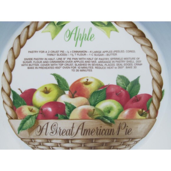Shafford Great American Pie Porcelain Ovenware Apple Pie Recipe 10" X 1 1/2 Dish - Picture 4 of 7